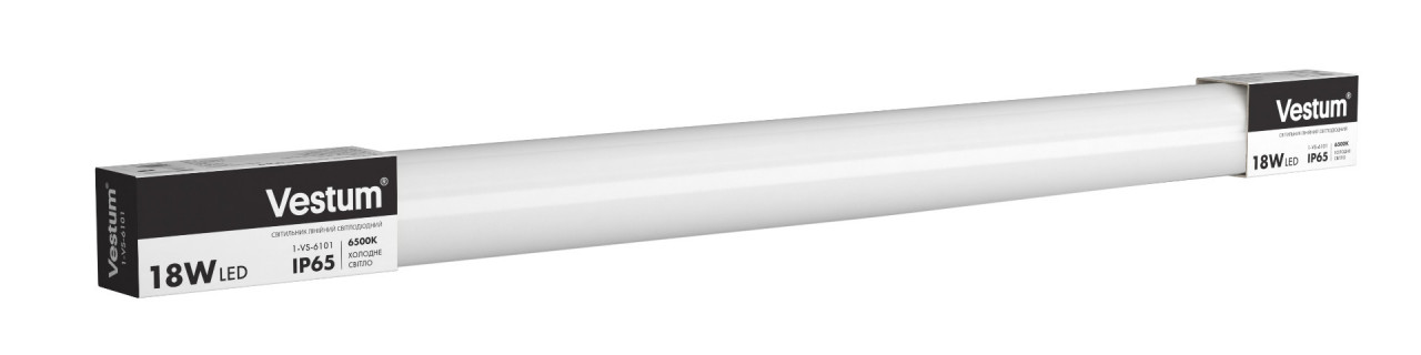 Світлодіодний лінійний світильник Vestum 0,6м 18W 6500K  IP65  - Фото №1