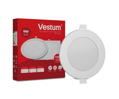 Круглий світлодіодний врізний світильник Vestum 9W 4000K  